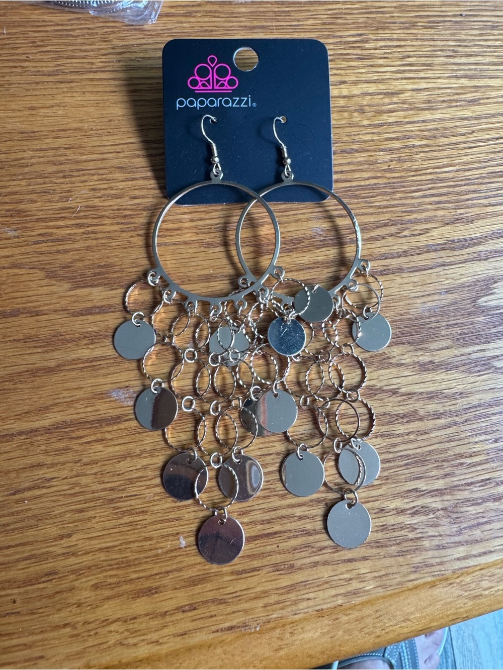 paparazzi Shimmering Gold Disc Cascade Earrings